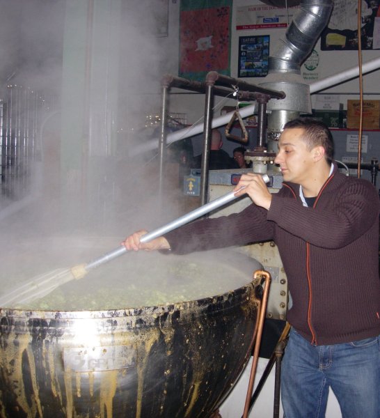 stiring in the hops