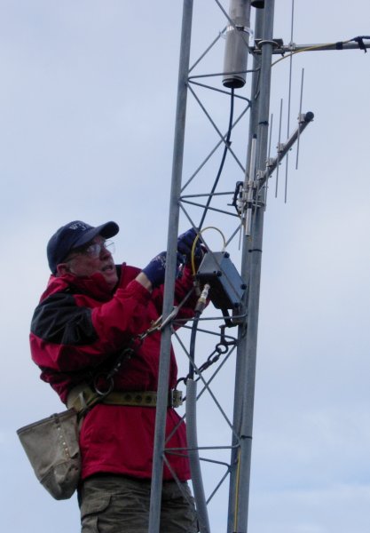 Jay chcecks SWR on the tower.