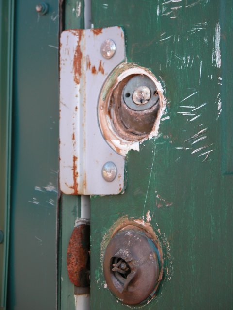 Door lock damage.